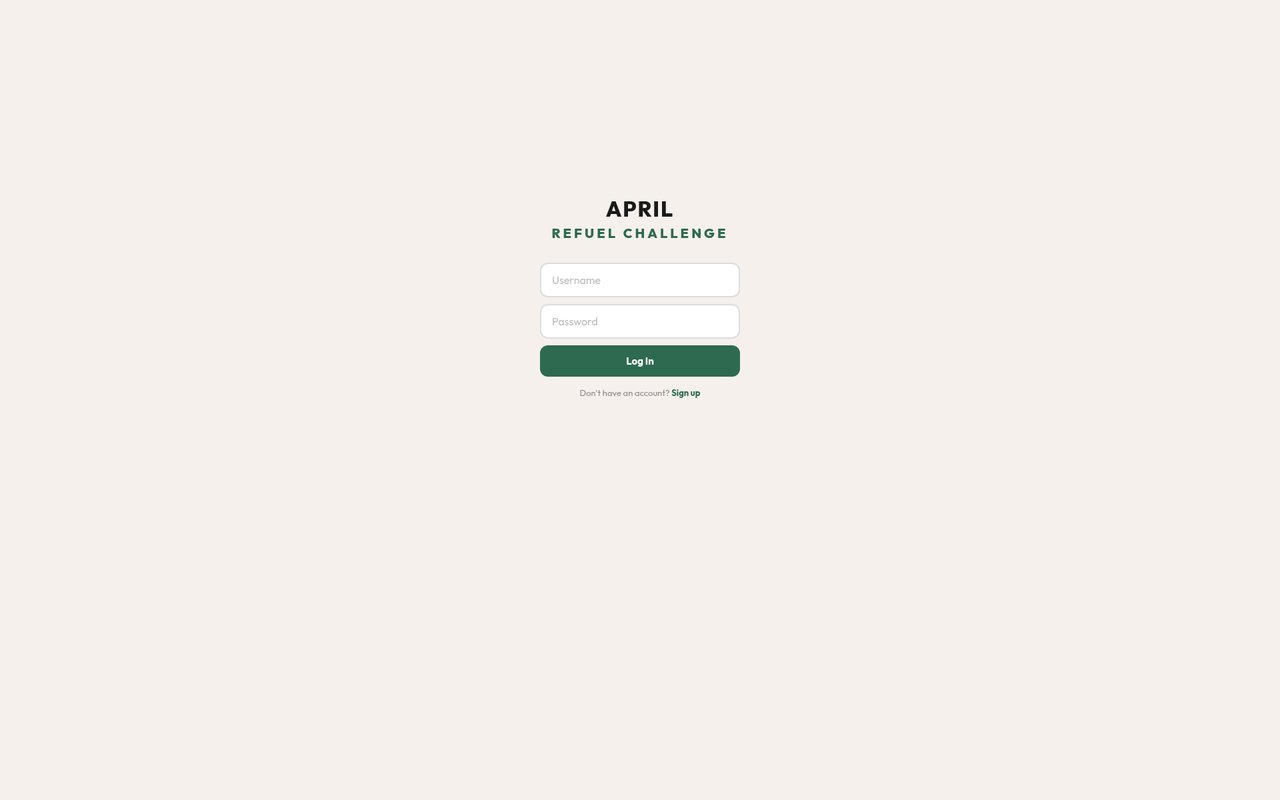 April Refuel Challenge — a fitness bingo challenge